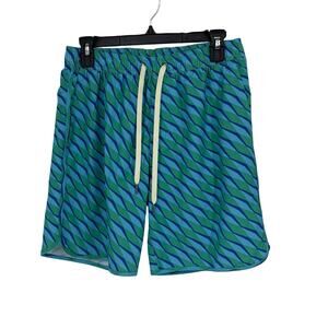 Fair harbor one shorts trunks men's medium blue green summer hybrid lined 7"